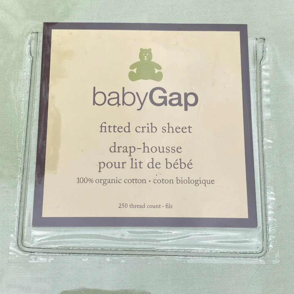 Baby GAP Organic Cotton Green Fitted Crib Sheet